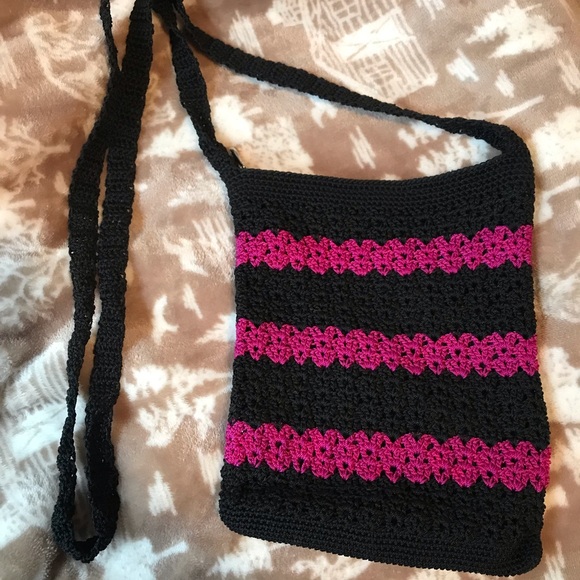 Boho Style Crocheted Cross Body Handbag Purse - Picture 2 of 8